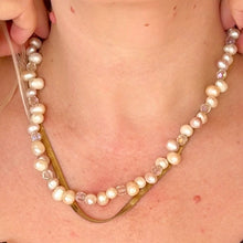 Load image into Gallery viewer, Vintage Freshwater Pearl Necklace with Crystal Spacers, c. 1980s–1990s
