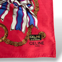 Load image into Gallery viewer, Vintage Céline Paris 100% Cotton Chain &amp; Ribbon Scarf – 50 x 50 cm
