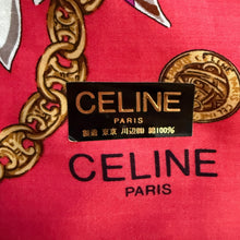 Load image into Gallery viewer, Vintage Céline Paris 100% Cotton Chain &amp; Ribbon Scarf – 50 x 50 cm
