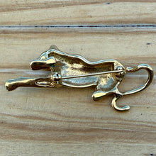 Load image into Gallery viewer, Vintage Gold-Tone Rhinestone Leopard Brooch, c. 1980s–1990s
