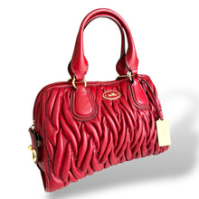 Load image into Gallery viewer, Coach Nikita Gathered Leather Satchel in Red, Late 2000s
