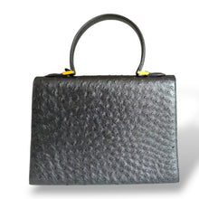 Load image into Gallery viewer, Vintage Ostrich Leather Top Handle Bag with Gold Hardware
