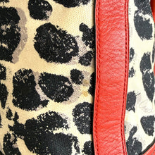 Load image into Gallery viewer, Y2K Coach Leopard Print Canvas and Red Leather Shoulder Bag
