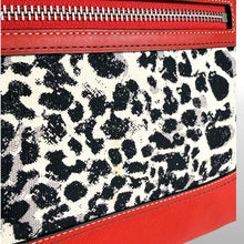 Load image into Gallery viewer, Y2K Coach Leopard Print Canvas and Red Leather Shoulder Bag
