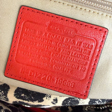 Load image into Gallery viewer, Y2K Coach Leopard Print Canvas and Red Leather Shoulder Bag

