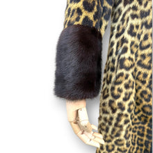 Load image into Gallery viewer, Vintage Leopard Fur Coat with Mink Trim by Koseff’s of Johannesburg
