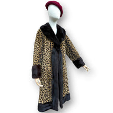 Load image into Gallery viewer, Vintage Leopard Fur Coat with Mink Trim by Koseff’s of Johannesburg
