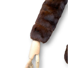 Load image into Gallery viewer, Vintage Chocolate Brown Rabbit Fur Coat with Sculpted Collar
