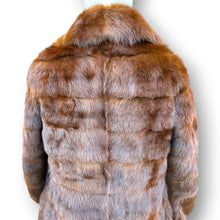 Load image into Gallery viewer, Vintage Chocolate Brown Rabbit Fur Coat with Sculpted Collar
