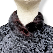 Load image into Gallery viewer, Vintage Swakara Lamb Boxy Cropped Jacket with Chinese Frog Closures

