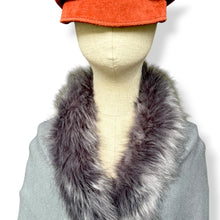 Load image into Gallery viewer, Silver Grey Faux Fur Trim Cape Poncho
