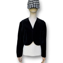 Load image into Gallery viewer, Vintage Black Velvet Cropped Jacket
