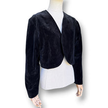 Load image into Gallery viewer, Vintage Black Velvet Cropped Jacket
