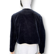 Load image into Gallery viewer, Vintage Black Velvet Cropped Jacket
