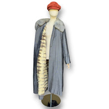 Load image into Gallery viewer, Vintage Silver Grey Coat with Removable Fur Lining &amp; Sheepskin Collar
