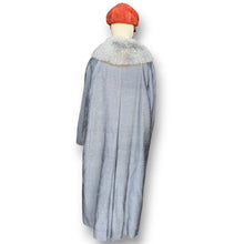 Load image into Gallery viewer, Vintage Silver Grey Coat with Removable Fur Lining &amp; Sheepskin Collar
