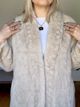 Load image into Gallery viewer, Vintage Cream Mink &amp; Cashmere Pearl-Embellished Coat – New With Tags
