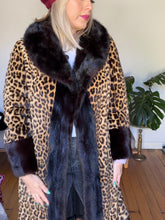 Load image into Gallery viewer, Vintage Leopard Fur Coat with Mink Trim by Koseff’s of Johannesburg
