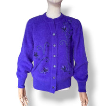Load image into Gallery viewer, Stunning Vintage Angora Embellished Cardigan
