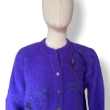 Load image into Gallery viewer, Stunning Vintage Angora Embellished Cardigan
