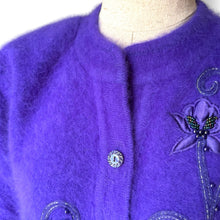 Load image into Gallery viewer, Stunning Vintage Angora Embellished Cardigan
