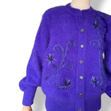 Load image into Gallery viewer, Stunning Vintage Angora Embellished Cardigan
