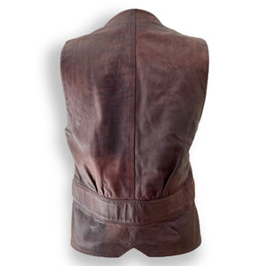 Vintage Chocolate Brown Leather Vest