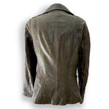 Load image into Gallery viewer, Vintage Khaki Green Leather Coat
