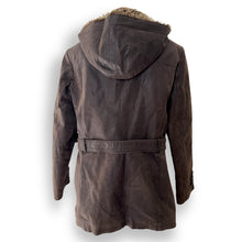 Load image into Gallery viewer, Vintage Brown Leather Anorak with Faux Fur Trim
