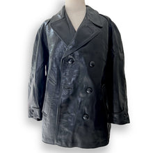 Load image into Gallery viewer, Mens Black Leather Over Coat
