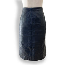 Load image into Gallery viewer, Vintage Black Leather Pencil Skirt
