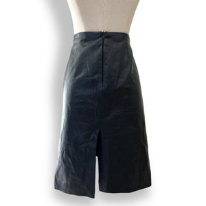 Vintage Black Leather Pencil Skirt