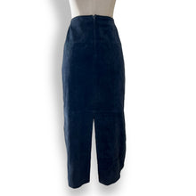 Load image into Gallery viewer, Vintage Navy Suede Midi Skirt
