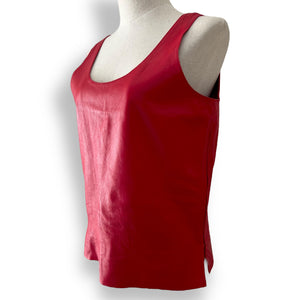 Vintage Red Leather Tank Top