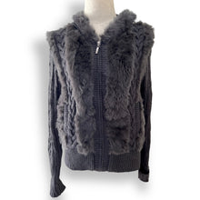 Load image into Gallery viewer, Vintage Rabbit Fur Jacket with Knitted Details
