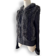 Load image into Gallery viewer, Vintage Rabbit Fur Jacket with Knitted Details
