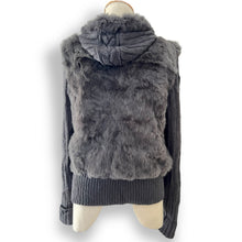 Load image into Gallery viewer, Vintage Rabbit Fur Jacket with Knitted Details
