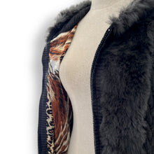 Load image into Gallery viewer, Vintage Rabbit Fur Jacket with Knitted Details
