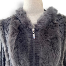 Load image into Gallery viewer, Vintage Rabbit Fur Jacket with Knitted Details
