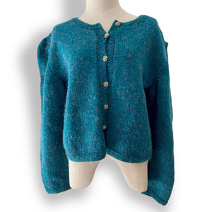 Vintage Turquoise Bell Sleeved Cardigan