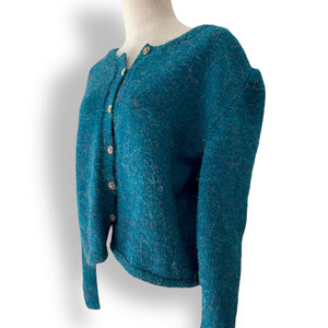 Vintage Turquoise Bell Sleeved Cardigan