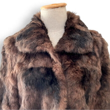 Load image into Gallery viewer, Vintage Chocolate + Black Sheared Fur Jacket
