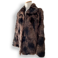 Load image into Gallery viewer, Vintage Chocolate + Black Sheared Fur Jacket

