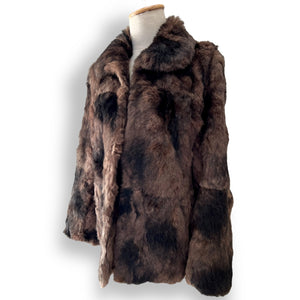 Vintage Chocolate + Black Sheared Fur Jacket