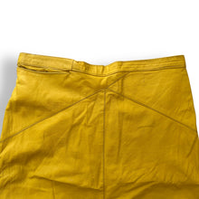 Load image into Gallery viewer, Vintage Mustard Leather Midi Skirt
