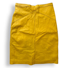 Load image into Gallery viewer, Vintage Mustard Leather Midi Skirt
