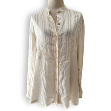 Load image into Gallery viewer, Vintage Dennise Silk Cream Sheer Blouse
