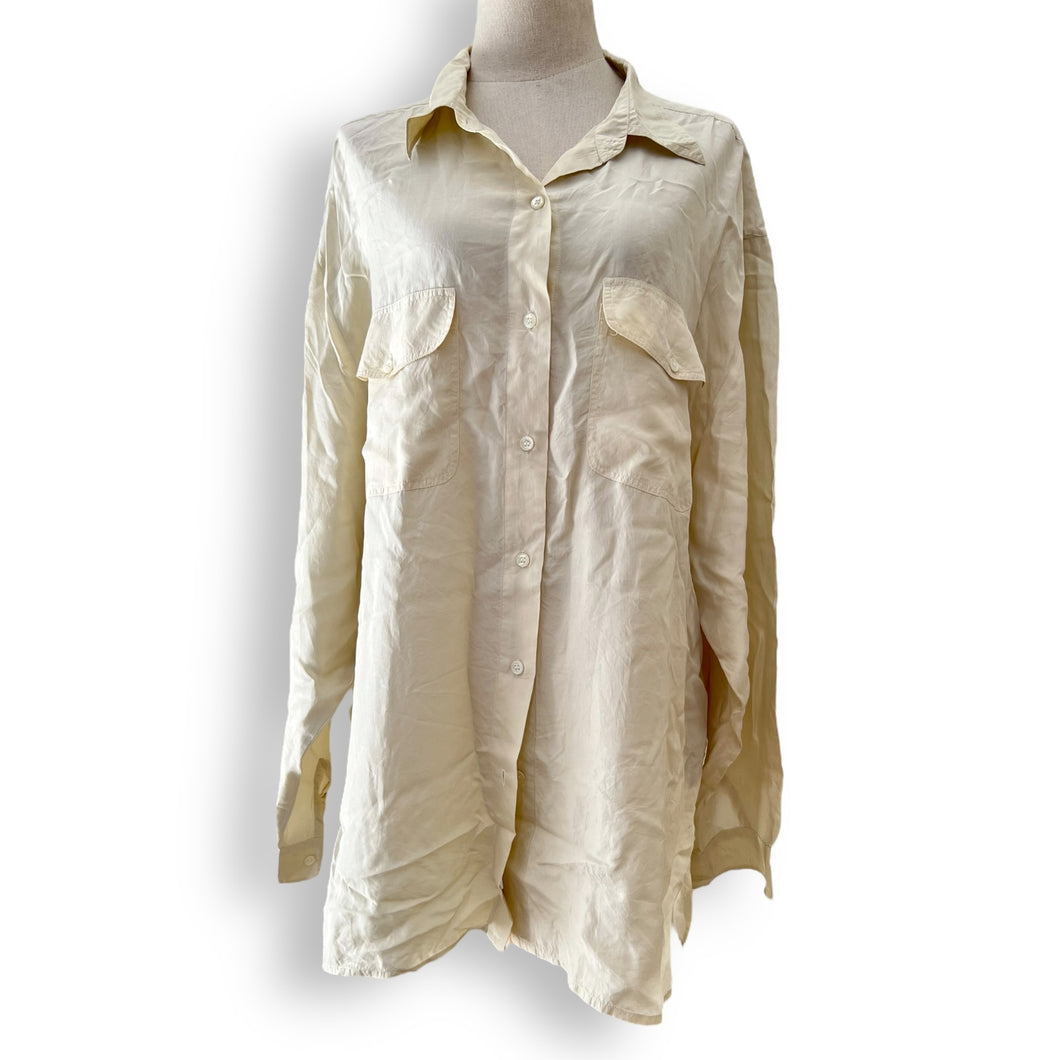 Stunning Vintage Cashel Silk Cream Blouse