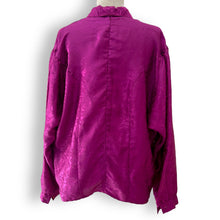 Load image into Gallery viewer, Vintage Silky Magenta Blouse
