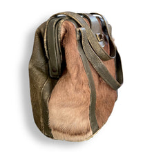Load image into Gallery viewer, Vintage Springbok Structured Bag with Khaki Leather
